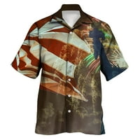 Košulje za muškarce na vrhu Ležerne prilike kratkih rukava Proljeće Ljeto Turned Neck 3D tiskane majice