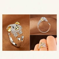 Podplag Valentines Day Pokloni, Ženski zaručni prsten u obliku prstenastih moda u obliku ljubavi u obliku