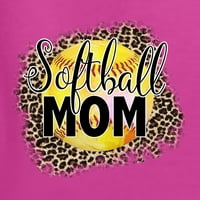 Softball mama životinjski ispis djevojka sportska majica muške grafičke majice, Fuschia, 5x-velika