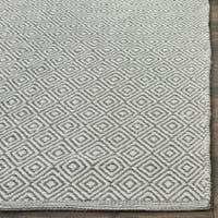 Montauk Terrence Geometrijski dijamantski prostirki pamučne površine, bjelokosti siva, 8 '10'