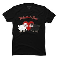 Dan zaljubljenih-ovčja Muška Crna grafička majica - dizajn ljudi 3XL