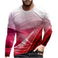 cllios muški grafički Tees Casual 3D optički iluzija Print Dugi rukav majice trening pulover Top novitet