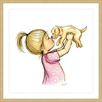 Marmont Hill Puppy voli djevojku phyllis harris uokvirenim slikarskim umjetničkim otiskom, 24.0 1.5