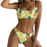 Ženski kupaći kostimi u obliku klizača, modni modni viki struk bikini gornji dio dvoje kupaćih odijela