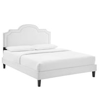 Modway Aviana Performance Velvet puni krevet u bijeloj boji