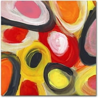 Zaštitni znak likovne umjetnosti 'šareni apstraktni krugovi kvadrat 3' umjetnost na platnu Amy Vangsgard