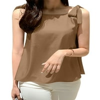 Ženske ljetne majice sa Plisiranim bluzama bez rukava Casual jednobojni prsluci sa majicama