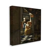 Stupell Kućni dekor ljubavno pismo renesansna žena klasična slika platnena zidna Umjetnost Johannesa Vermeera