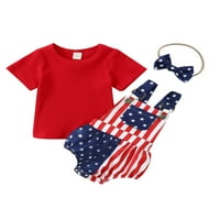 Jaweiw Beb Baby Day Set za odjeću za unise dječake Djevojke, čvrsta rebrasta majica kratkih rukava + zvijezde