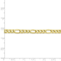 Primalni zlatni karatski žuto zlatni polučvrsti figaro lanac