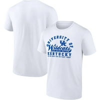 Muški bijeli Kentucky Wildcats sviraju duž majicu