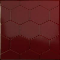 5 8 W 5 8 H Honeycomb EnduraWall dekorativna 3d zidna ploča, sjajni Merlot
