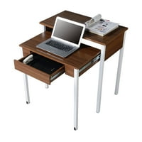 Techni Mobili Retraktibilni pisaći sto sa spremištem, ergonomskom radnom stalnom stolnom stolu, orah