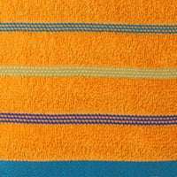 Mainstays prugasti ručnik za plaže, narandžasti, narandža, veličina putovanja 27x56