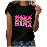 Mama T-Shirt za žene Funny grafički Mama Shirt pismo Print mama Tee kratki rukav okrugli vrat pismo Top
