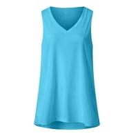 Ženski vrhovi Dressy Casual ljetne jednobojne majice bez rukava za žene Trendy Flowy Vest Tanks V izrez