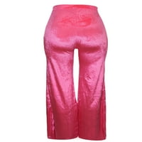 Niuer Wonege Vintage široke pantalone za noge Velvet High Struk Palazzo hlače Solid Boja Ležerne pantalone