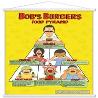 Bob's Burgers - Zidni poster za piramidu hrane sa drvenim magnetskim okvirom, 22.375 34