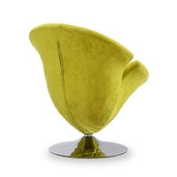 Tulip zelena i polirana hrom baršun okretna stolica