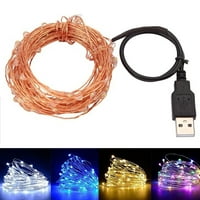 Farfi vodootporna USB LED bakrena žica Fairy String Light Garland Dekoracija