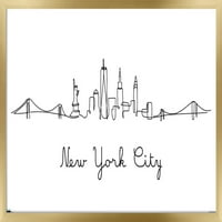 Line Art Skyline - New York City zidni poster, 22.375 34